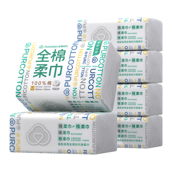 全棉时代【孙颖莎同款】洗脸巾 100抽*6包一次性100%棉柔巾毛巾15*20CM