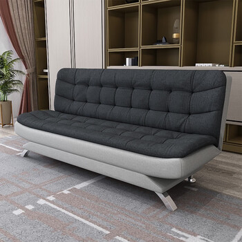 隆旭办公沙发床三人位折叠布艺沙发小户型出租房两用沙发 拼色三人位