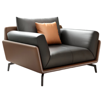 隆旭办公室沙发简约商务接待沙发老板会客区沙发  西皮单人位