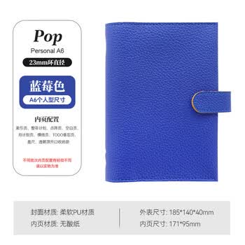 Filofax笔记本英国进口高档活页手帐软皮面简约商务办公会议记录日程礼品礼盒装POP A6蓝莓色029401伴手礼