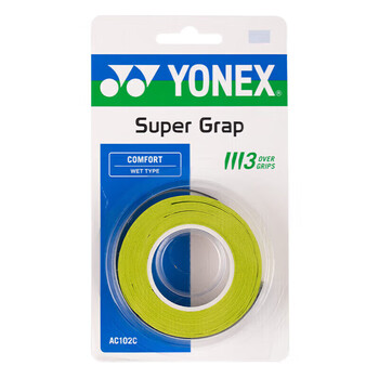 尤尼克斯（YONEX）羽毛球手胶运动吸汗带握把胶AC-102C-309柠檬绿三条装