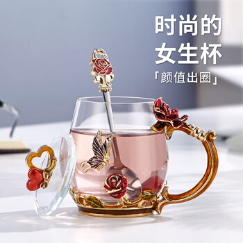 诺诗曼生日礼物送女生实用杯子高颜值玻璃杯女士茶杯结婚送新人闺蜜女友