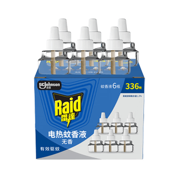 雷达（Raid）电热蚊香液  336晚6瓶装替换装 无加热器无香型 驱蚊液驱蚊用品