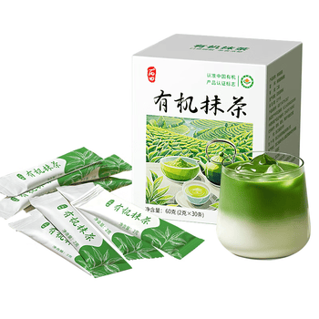 丙田 有机纯抹茶粉60g 无加糖抹茶烘焙冲泡饮非绿茶粉 饮料液便携条装