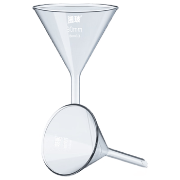 湘玻 漏斗玻璃三角锥形大口径小漏斗透明加厚过滤实验室科研 【短颈】120mm 1个
