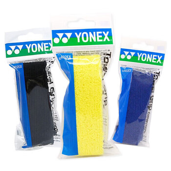 尤尼克斯（YONEX）羽毛球拍手胶防滑吸汗毛巾握把胶AC-402C黄+黑+蓝3条装