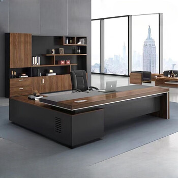香尔特老板办公桌简约现代总裁桌经理主管桌椅组合老板台2.2米桌+椅子