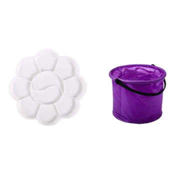 青竹画材（CHINJOO）画笔入门绘画套装11件套初学者儿童练习专用美术工具水粉丙烯水彩铅笔橡皮纸调色盘写生美育工具