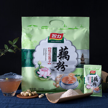 智力桂花莲子西湖藕粉420g/袋（14小袋）冲泡即食莲藕粉羹代餐粉