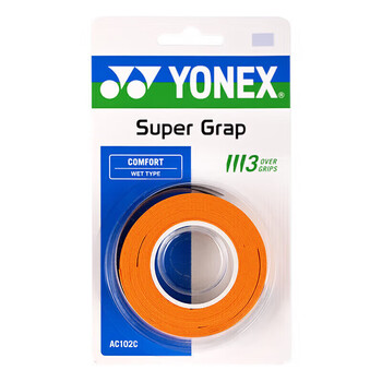 尤尼克斯（YONEX）羽毛球手胶运动吸汗带握把胶AC-102C-451暗橙色三条装