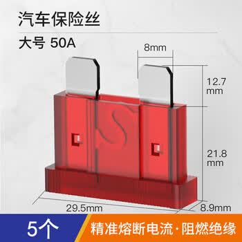 汇君 汽车保险丝保险片车用保险片插片4S店保险丝管套装 大号保险丝50A-5片