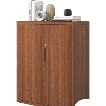 洛克菲勒钢制办公柜带锁矮柜木纹文件柜全转印深樱桃木1090铁开门