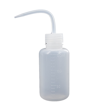 海斯迪克 HKQS-106 塑料白色弯管洗瓶加厚款 带刻度LDPE冲洗瓶 密封式油壶透明胶瓶 150ml（1个）