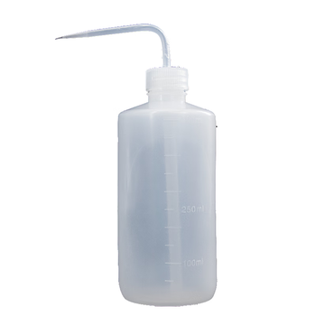 海斯迪克 HKQS-106 塑料白色弯管洗瓶加厚款 带刻度LDPE冲洗瓶 密封式油壶透明胶瓶 500ml（1个）