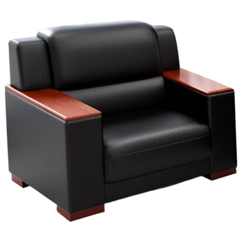 隆旭办公沙发酒店接待商务休闲会客洽谈中式沙发  单人位（加厚西皮）