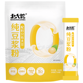 北大荒纯豆浆粉126g（7条）无添加低GI高纤高蛋白非转基因谷物早餐