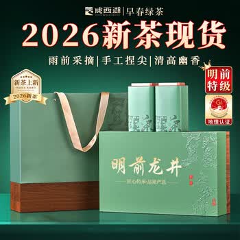 成西湖2026新茶绿茶龙井特级明前茶叶礼盒装春茶250g高端午父亲节送礼品