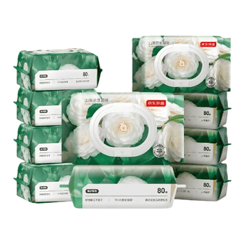 京东京造山茶花湿厕纸80片*10包 清洁杀菌厕纸洁厕如厕经期湿巾