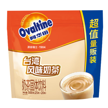 阿华田（Ovaltine）巧克力风味奶茶 速溶奶茶粉 营养早餐 冲调饮品500g(25gx20包)