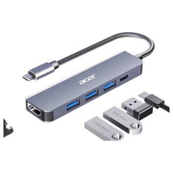 宏碁（acer）USB3.0分线器扩展坞 高速4口集线器HUB拓展坞 适用笔记本电脑转换器转接头延长线 Type-C供电