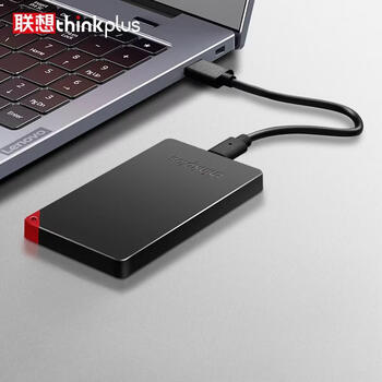 联想ThinkPlus 512GB移动固态硬盘 读取550MB/S 小巧便携 USB3.1高速 PSSD移动硬盘 US100红色