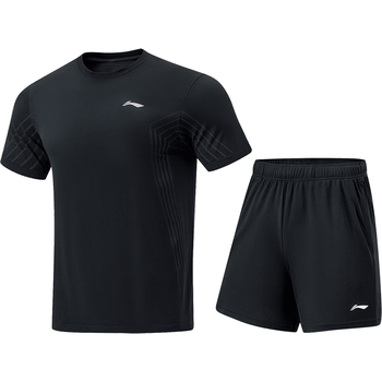 李宁（LI-NING）乒乓球服短袖羽毛球服国家队比赛运动服速干套装男女两件装 XL