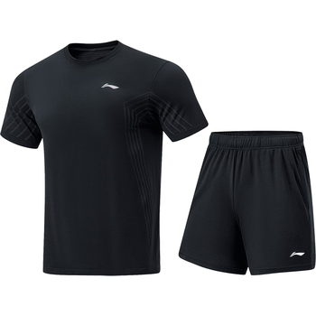 李宁（LI-NING）乒乓球服短袖羽毛球服国家队比赛运动服速干套装男女两件装 2XL 