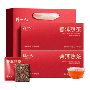 陈一凡 普洱熟茶 2017年勐海宫廷陈香熟茶饼茶叶礼盒装送人礼品300g