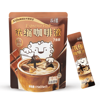 永璞无糖浓缩咖啡液0脂速溶意式美式拿铁 黑巧风味 25g*7条