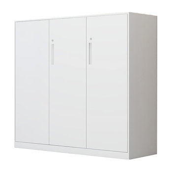 洛克菲勒钢制铁艺档案文件铁皮柜资料柜白色带锁三开门阳台储物矮柜