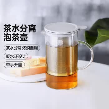 北鼎（Buydeem）玻璃泡茶壶 办公家用大容量耐高温茶水分离泡茶壶