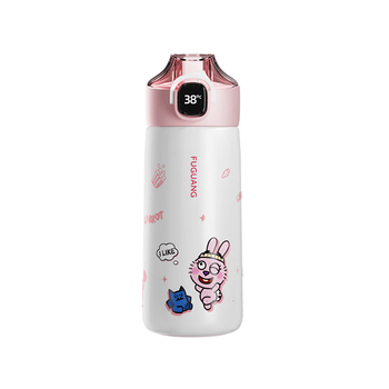 富光儿童保温杯智能显温男女316L带吸管学生水杯子礼盒生日礼物420ml