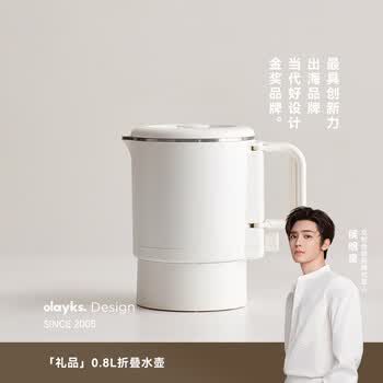 olayks立时 便携式烧水壶 电水壶折叠304不锈钢 0.8L小型旅行恒温电热水壶家用烧水壶保温杯OLK-LP-19A