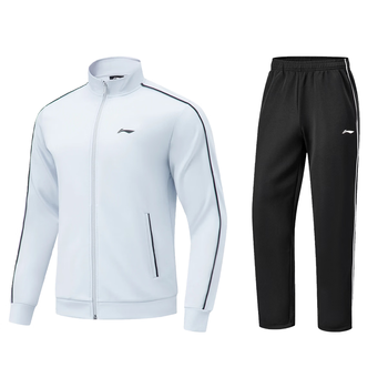 李宁（LI-NING）乒乓球服男女同款新秀系列开衫无帽卫衣健身运动套装两件装 XL