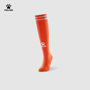 卡尔美（KELME）儿童长筒足球袜加厚毛巾底防滑比赛训练运动高筒袜子青训 橙色