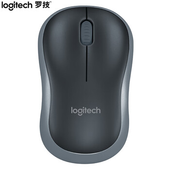 罗技（Logitech）M185鼠标 无线鼠标 办公鼠标 对称鼠标 黑色灰边 带无线2.4G接收器