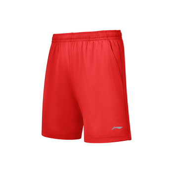 李宁（LI-NING）乒乓球运动短裤男女同款速干透气乒乓球服羽毛球短裤 赤樱红 M