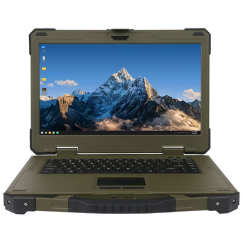 AICSHTER讯圣15.6英寸镁合金全加固军绿三防笔记本电脑AIC-K156-BG/I7-11390H四核/8G/512G/IP65/WIN10入仓