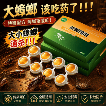 巨奇猫山王蟑螂药杀蟑饵剂全窝端家用非无毒屋贴胶饵驱灭蟑神器8枚/盒