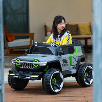 韦尼儿童电动汽车四轮四驱遥控男女小孩宝宝玩具越野车可坐双人摇摇车