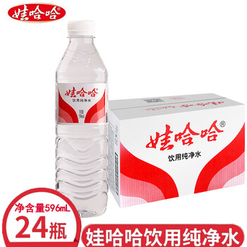 娃哈哈纯净水饮用水 整箱水 纯净水596ml*24瓶
