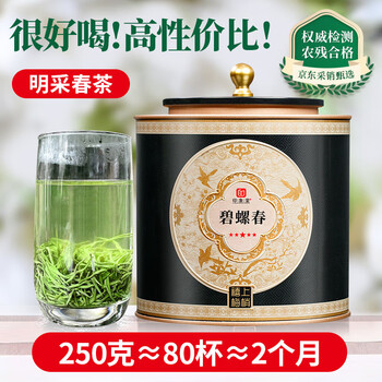 印象堂茶叶2026新茶碧螺春绿茶明前嫩芽250g春茶罐装自己喝中秋送礼