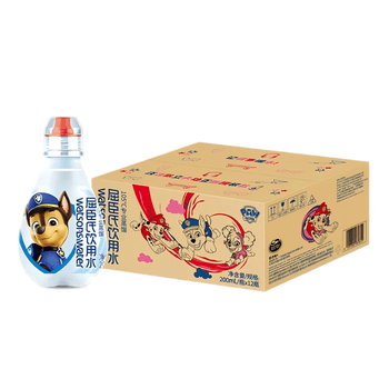 屈臣氏儿童水汪汪队款宝宝水200mL*12瓶蒸馏水纯净水整箱小瓶水赠盲卡
