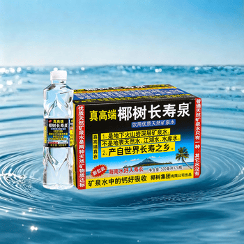 椰树 长寿泉 国宝 饮用天然弱碱性含锶 矿泉水500ml*24瓶/箱