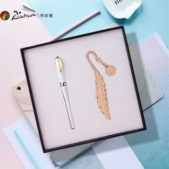 毕加索（pimio）钢笔礼盒书签款套装高端成人签字笔 生日毕业礼物女学生练字商务办公送礼 5506珍珠白