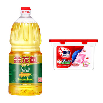 奥妙（OMO）樱花洗衣凝珠400g 50颗+金龙鱼精炼一级大豆油1.8L 端午节日礼品
