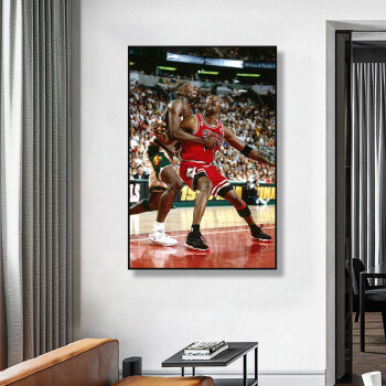洪儒迈克尔乔丹挂画nba球星michaeljordan装饰画男生房间卧室床头壁画