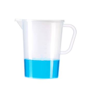 江玻 塑料量杯带刻度大容量塑料烧杯透明测量计量杯水杯有手柄带把手烧杯 塑料烧杯50ml【无把手】5只装