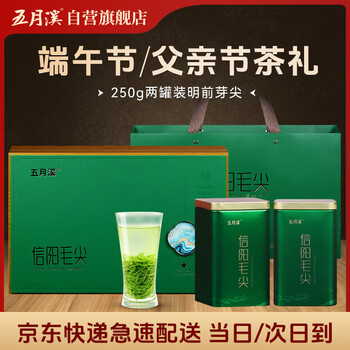 五月溪茶叶端午送礼推荐信阳毛尖新茶绿茶春茶明前特级芽尖250g礼盒装