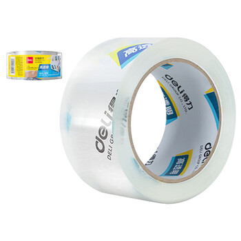 得力透明封箱胶带30369 大卷打包胶带高透明胶带超市封箱胶带60mm*100y*50um 